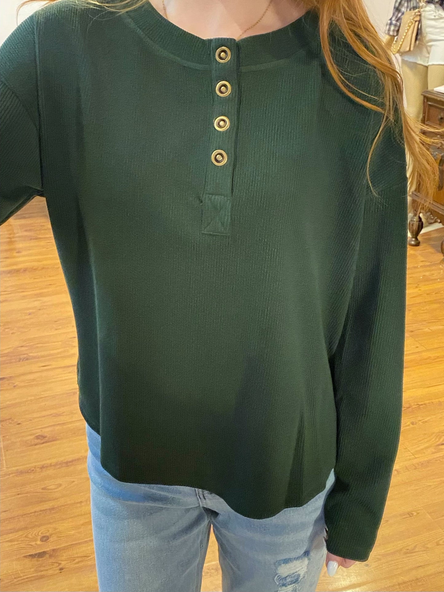 Half Button Down Henley Top