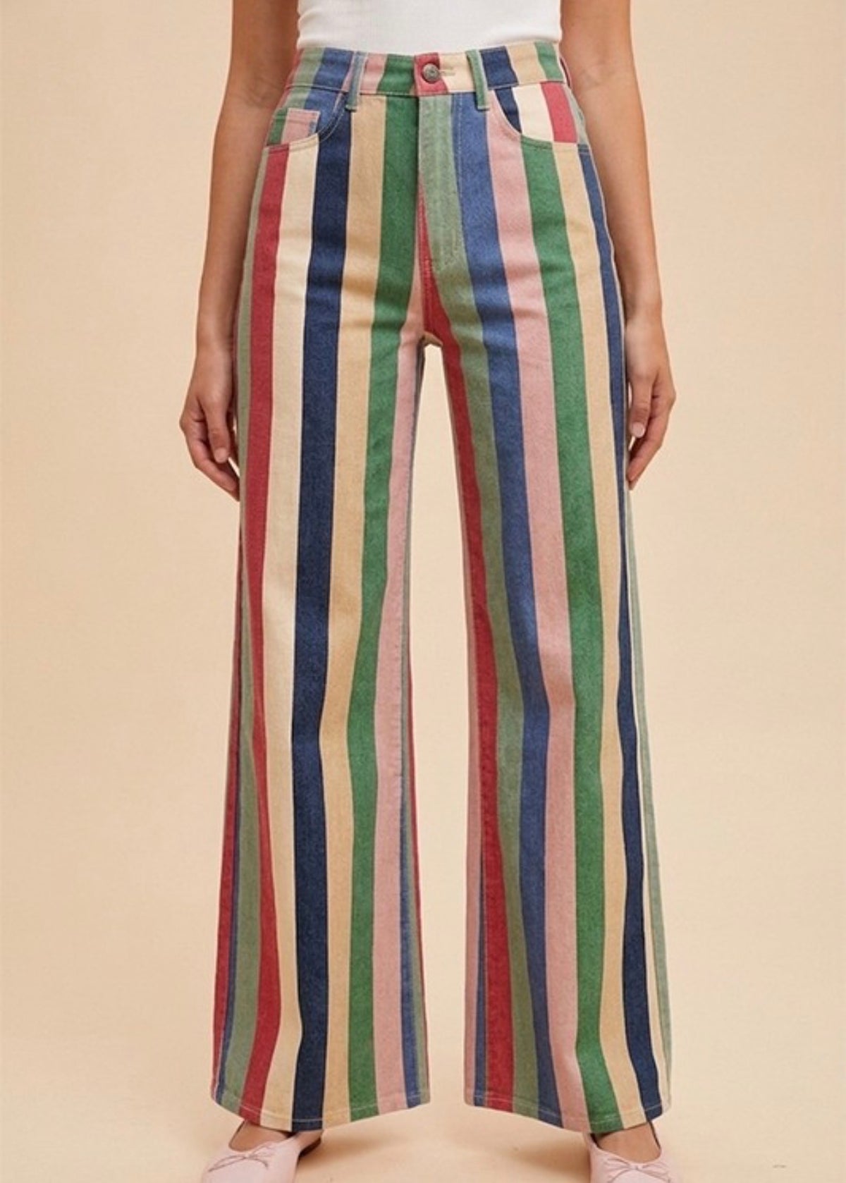 Multi Stripe Wide Leg Pants