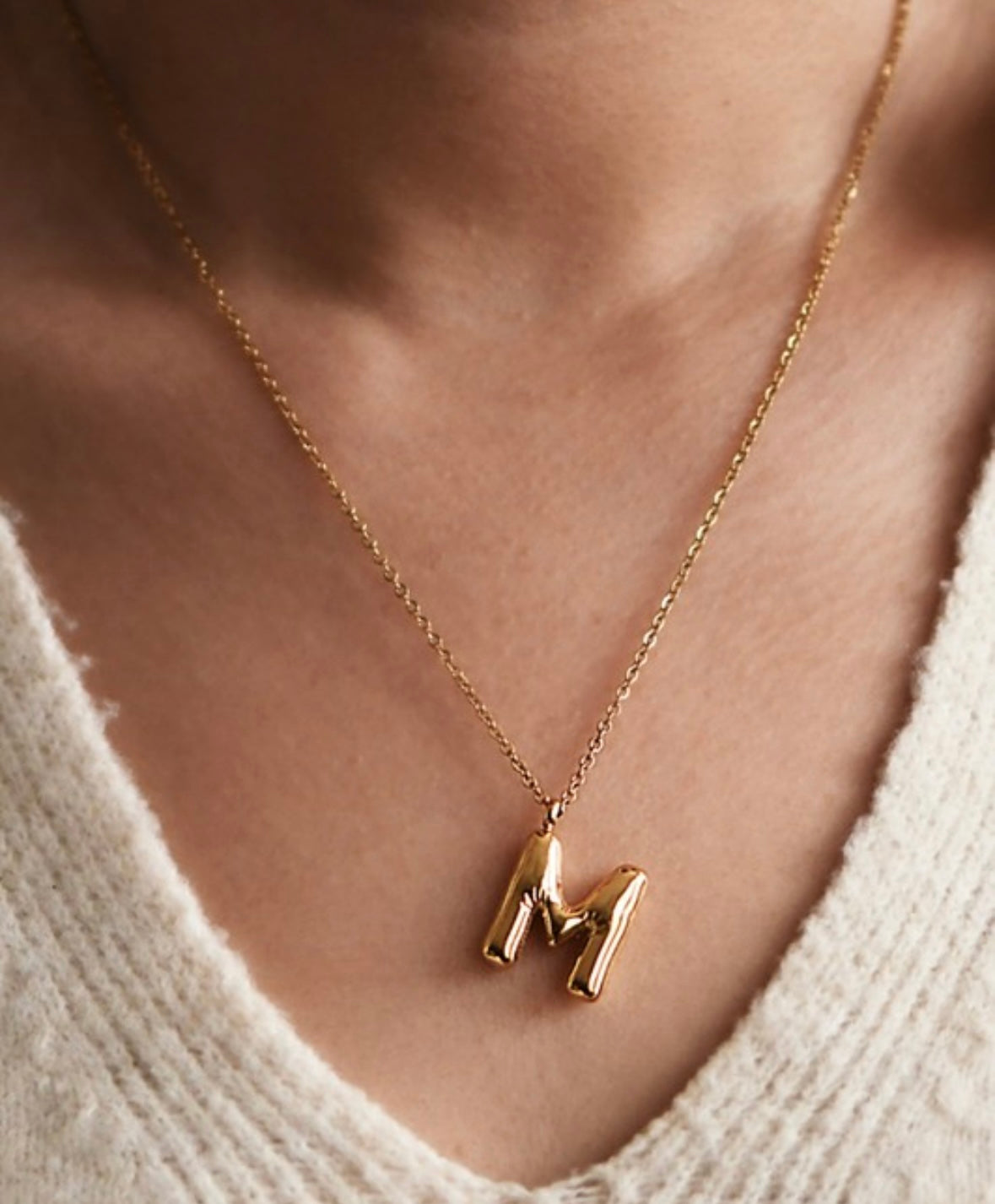 Bubble Initial Necklace