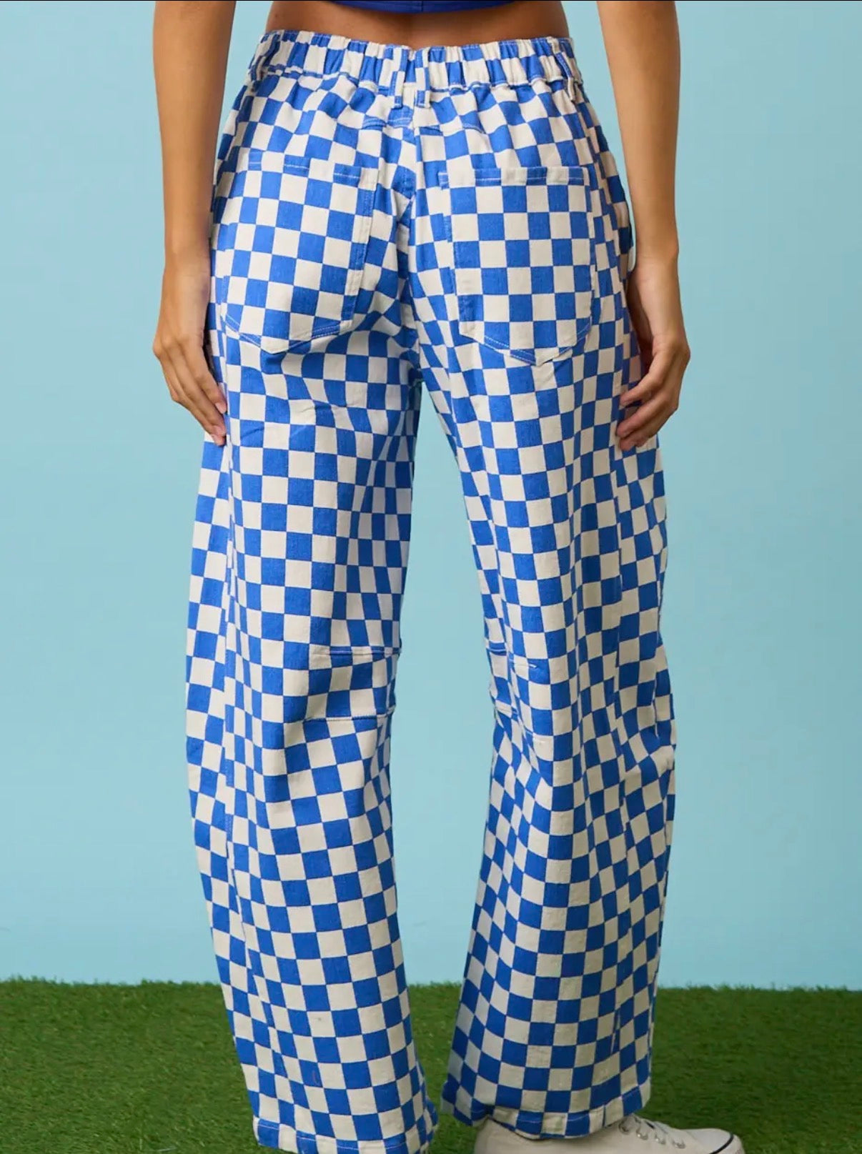 Checkered Barrel Pants