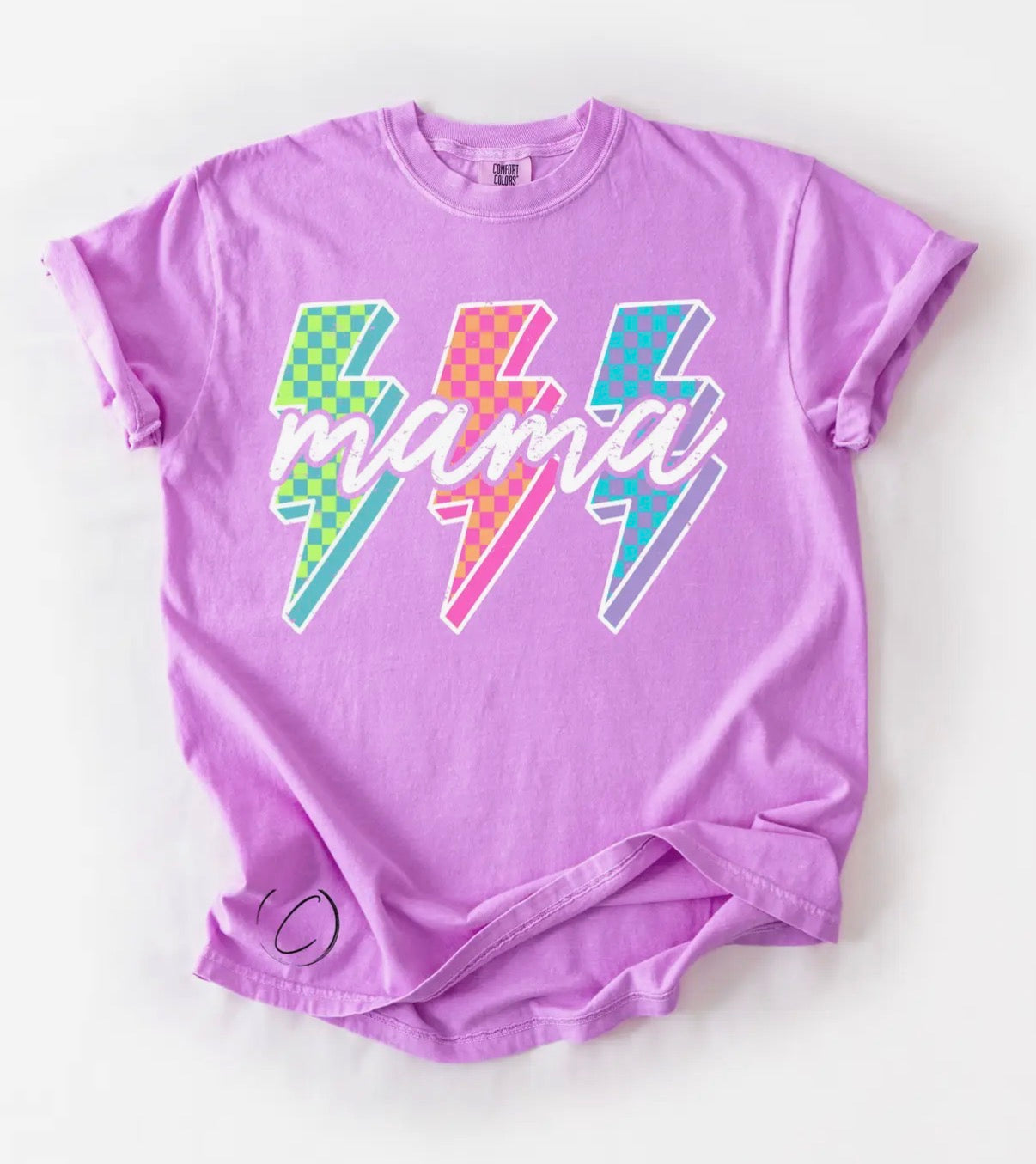 Mama Checkered Bolt Tee