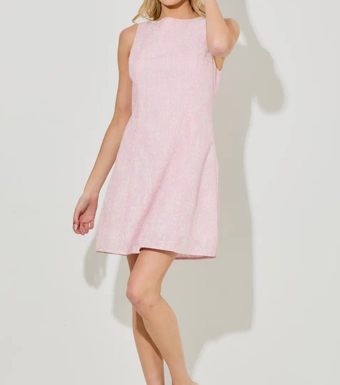 Textured Floral Mini Dress