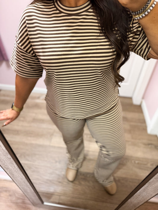 Striped Lounge Set, Mocha