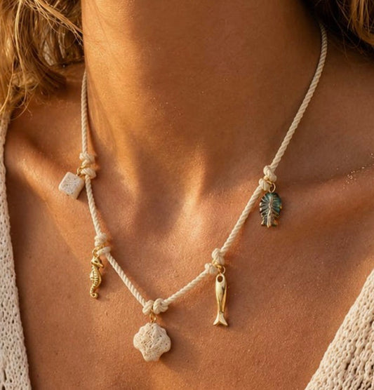 Coastal Rope Charm Necklace