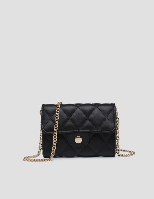 Quilted Clutch/Crossbody w/Chain Strap
