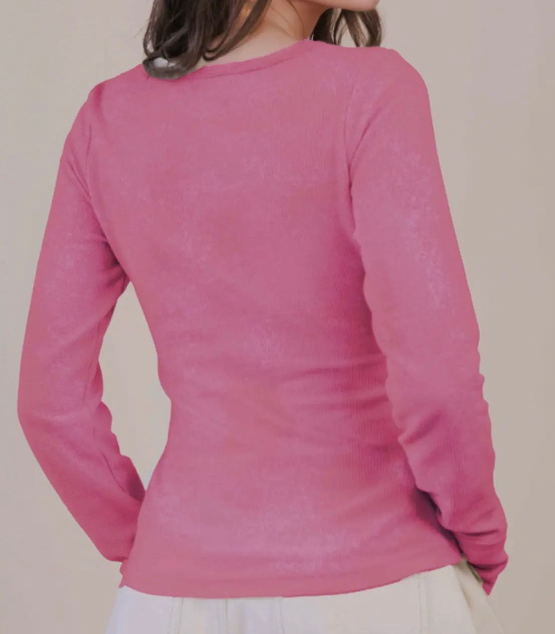Henley Washed Waffle Knit Top
