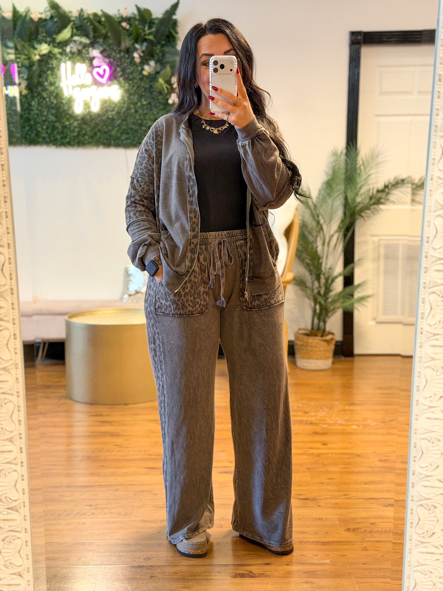 Jenna Color Block Leopard Pant