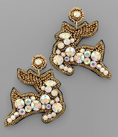 Jeweled Reindeer Earrings