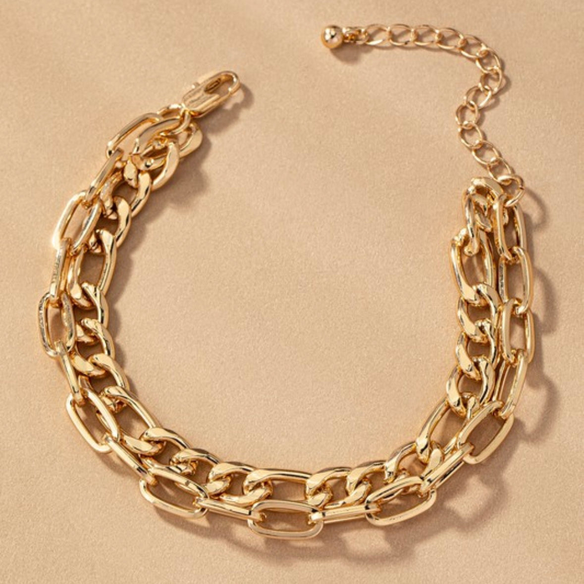 Two Row Chunky Chain Bracelet