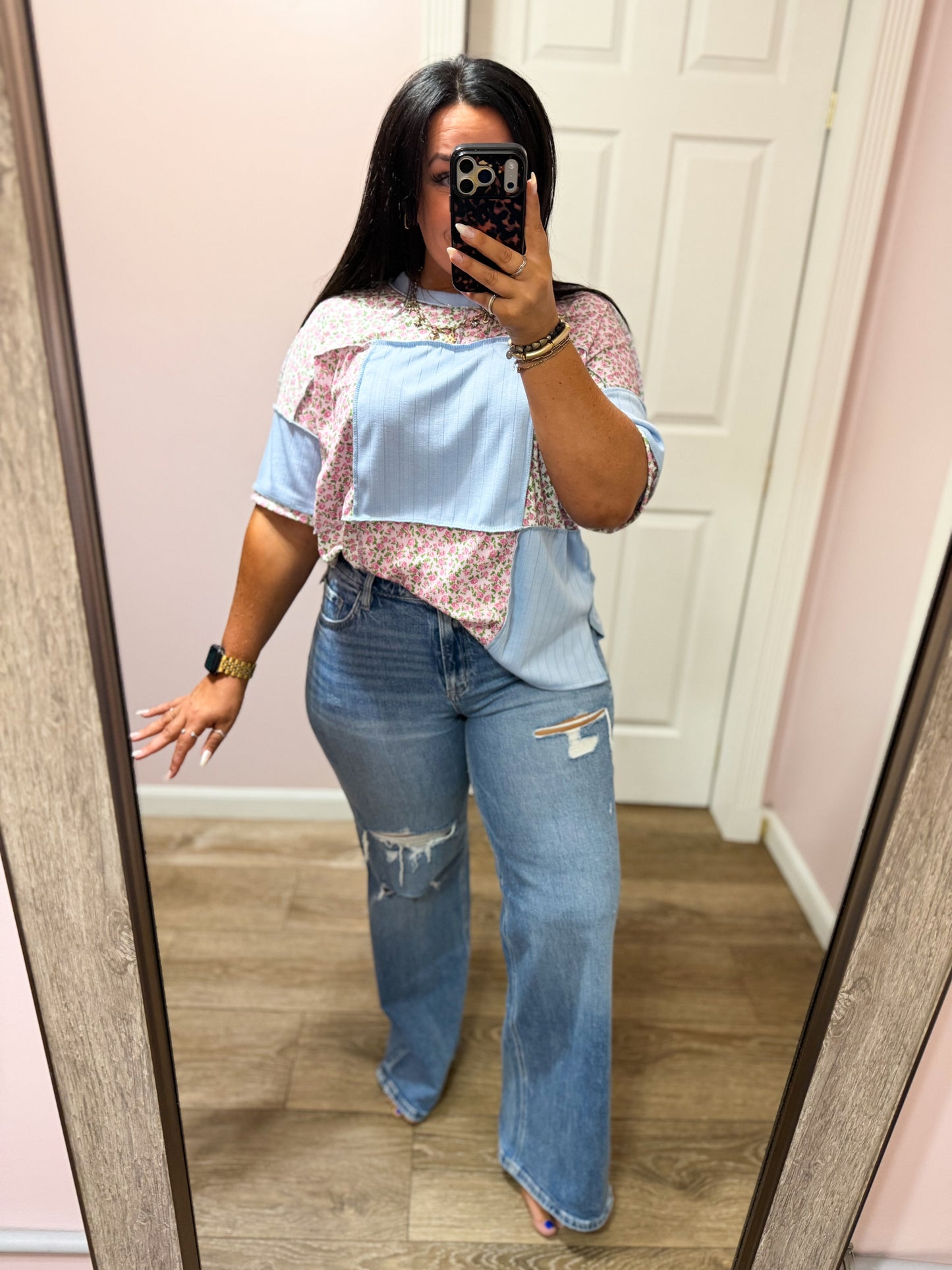 Eden Distressed Wide Leg Jeans