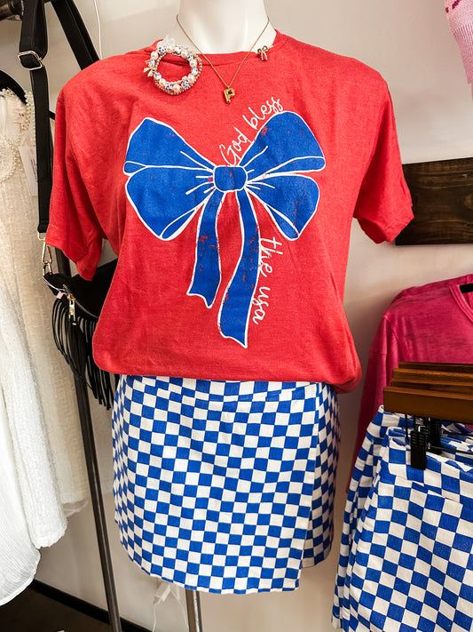 God Bless the USA Bow Tee