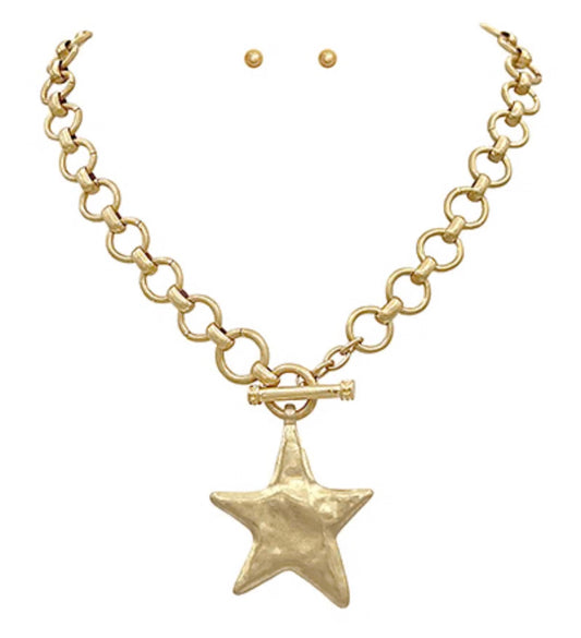 Hammered Star Necklace