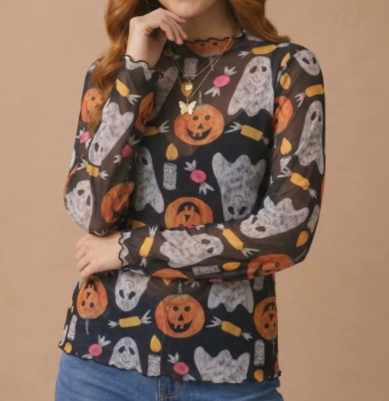 Trick or Treat Mesh Top