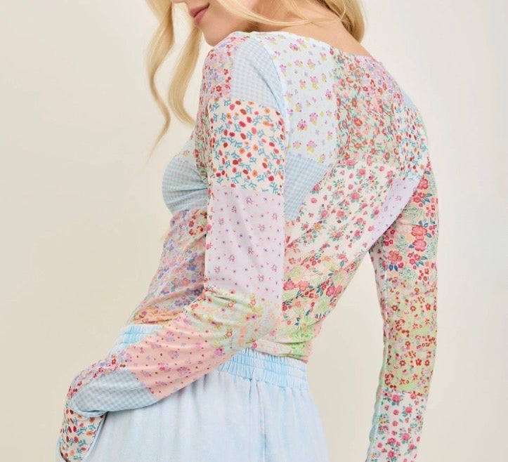 Picnic Patchwork Mesh Top