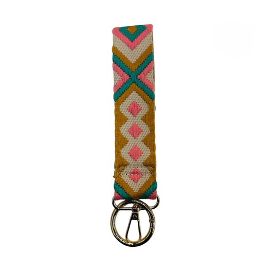 Aztec Patterned Wristlet Keychain