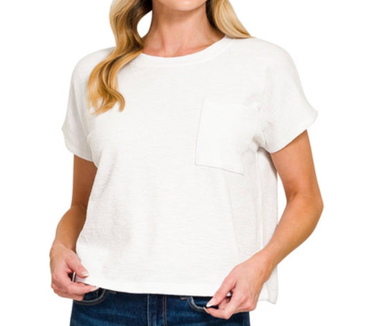 Cotton Slub Tee, White
