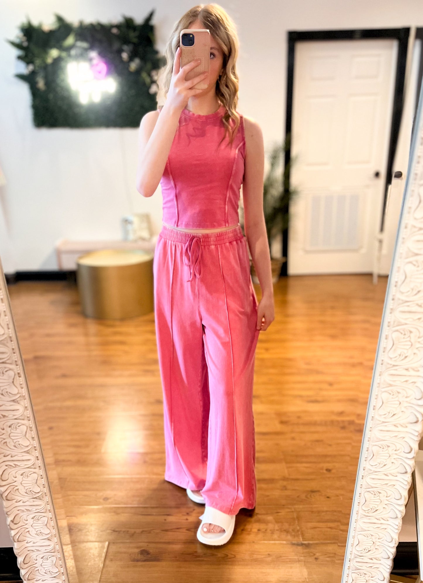 Up For Anything Two Piece Set, Fuchsia