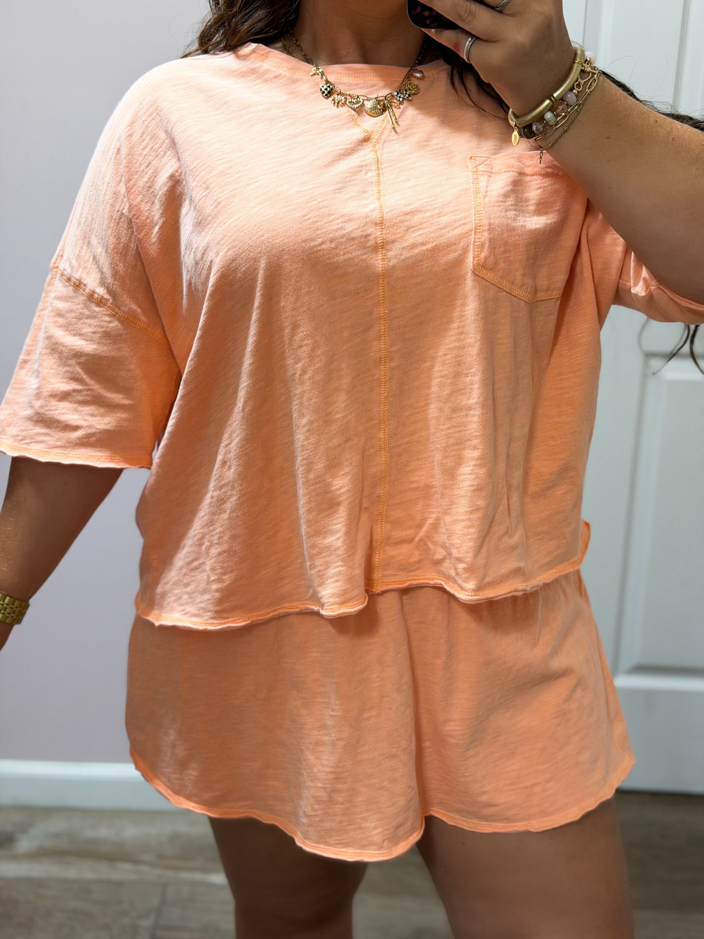 Lived-In Vibe Skort Set, Orange