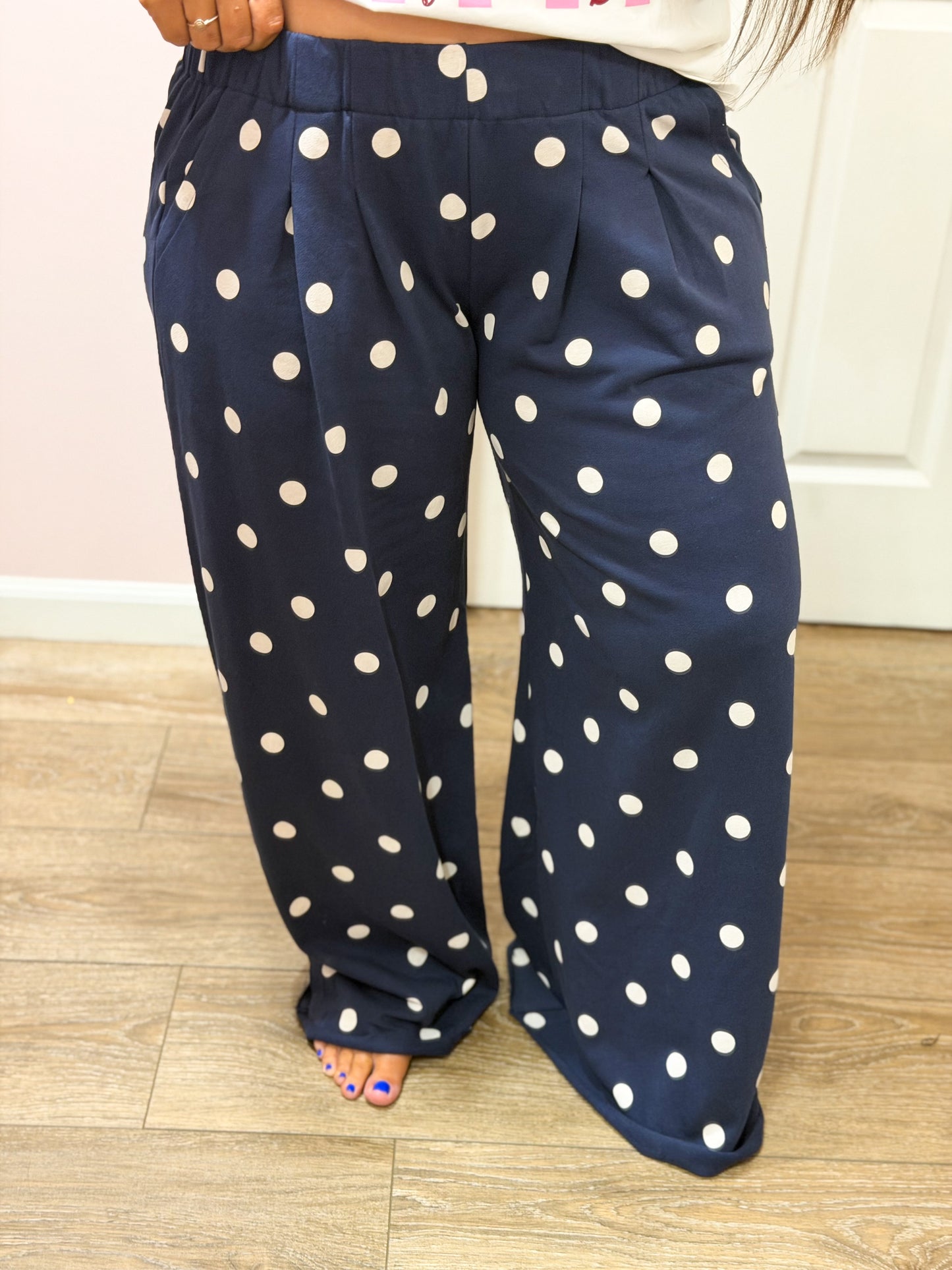 Polka Dot Knit Lounge Pants