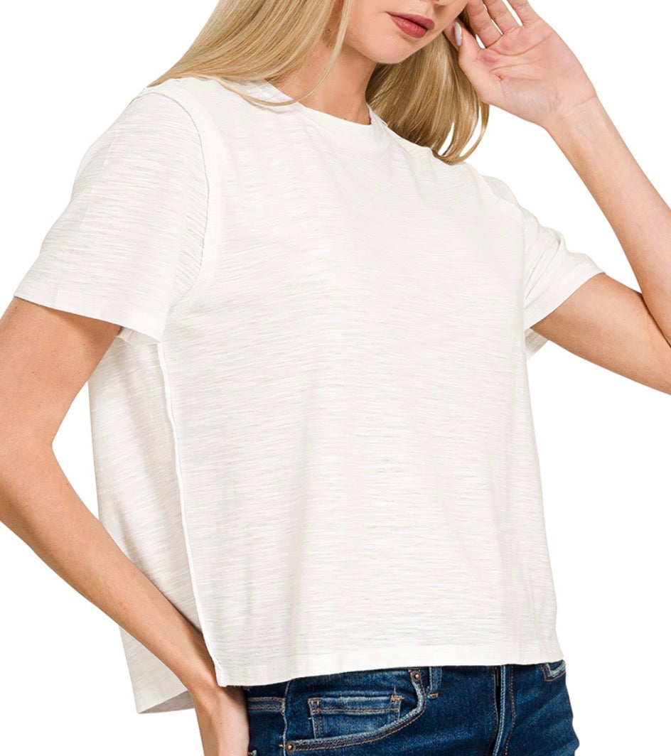 Carefree Slub Tee, White
