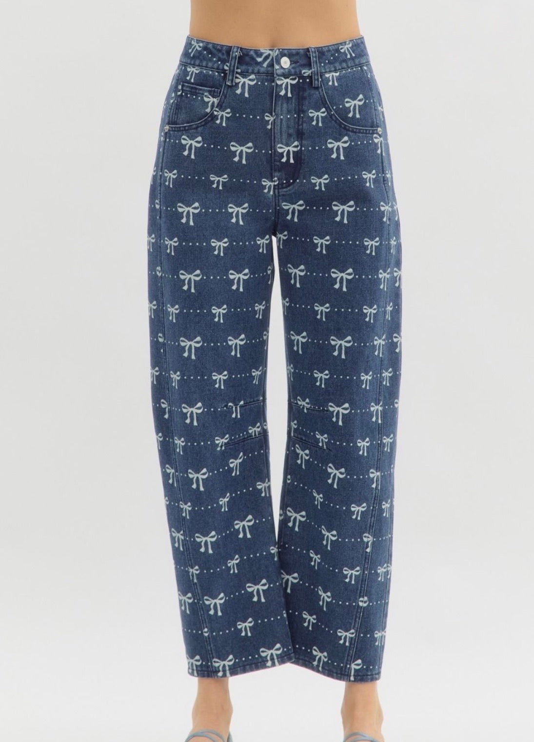 Just Right Bow Print Jean