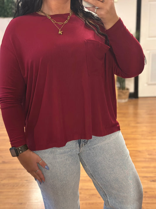 Layered Comfort Top, Wine