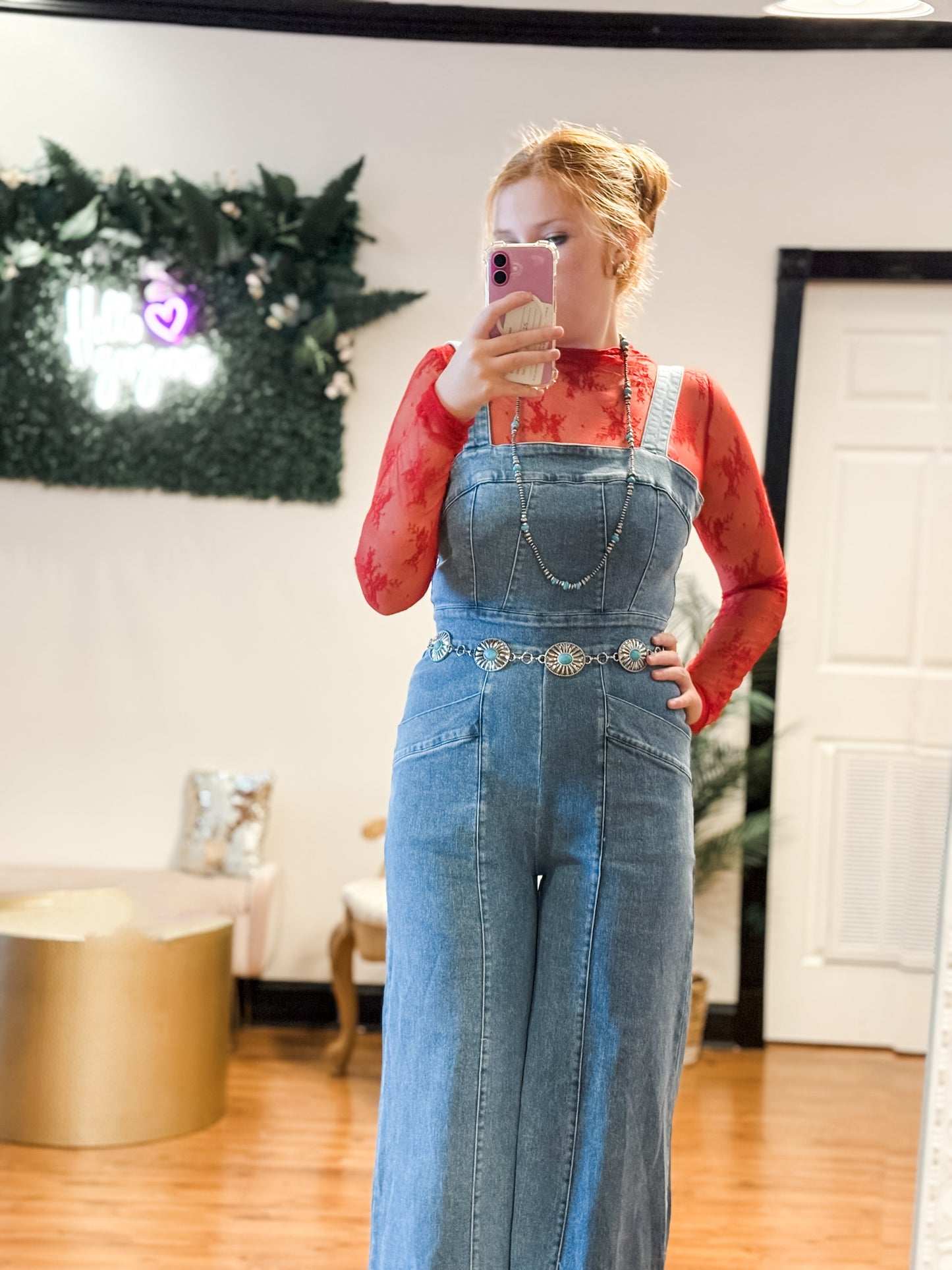 Stay the Course Denim Jumpsuit