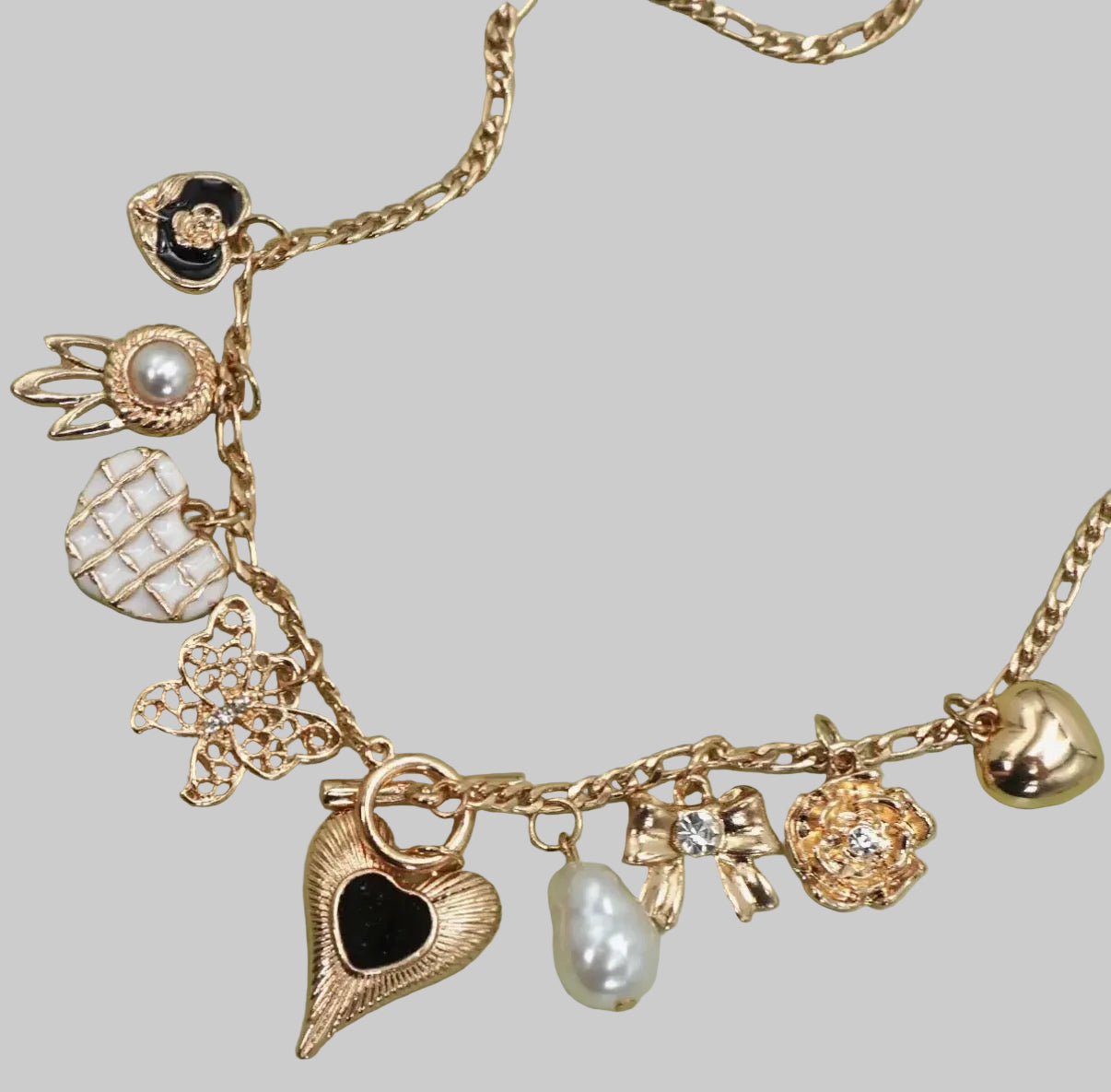 Toggle Clasp Charm Necklace