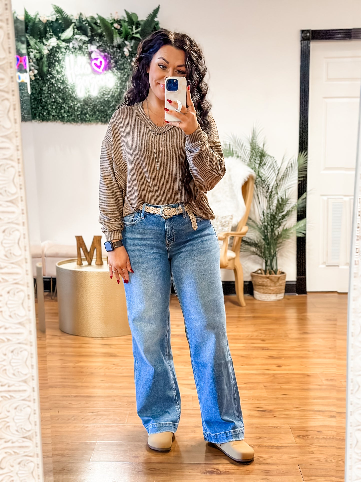 High Rise Trouser Wide Leg Jeans