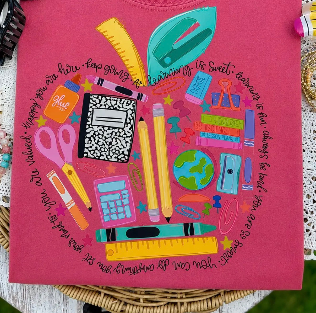 Teacher Affirmation Apple Tee