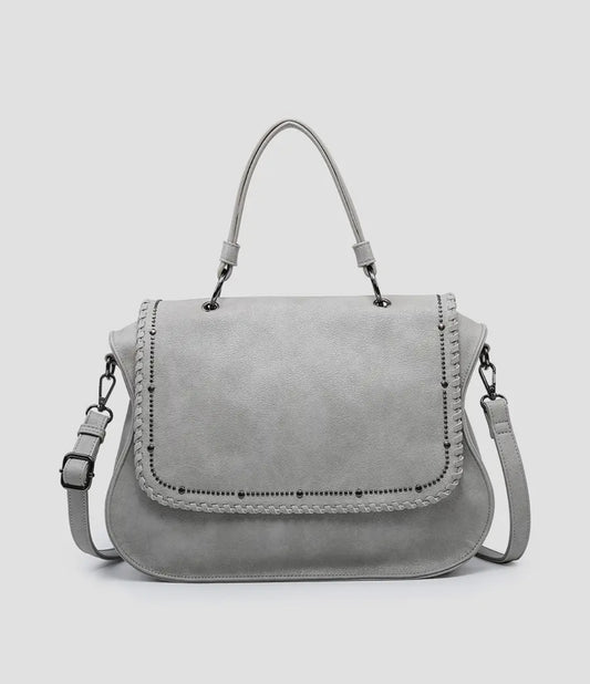 Cricket Studded Flapover Hobo w/Handle