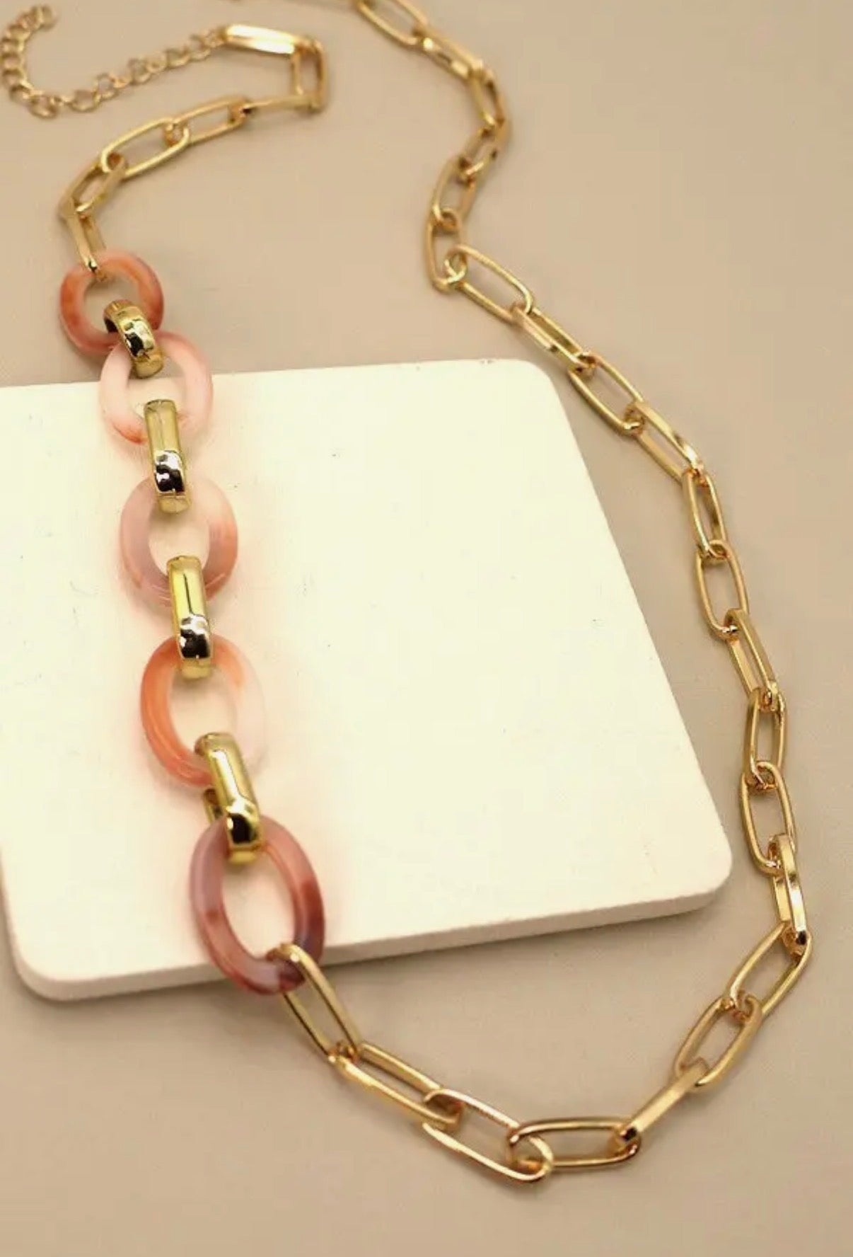 Acrylic Oval Link Chain Necklace