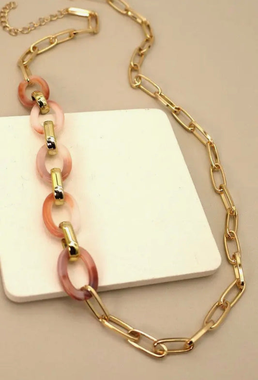 Acrylic Oval Link Chain Necklace