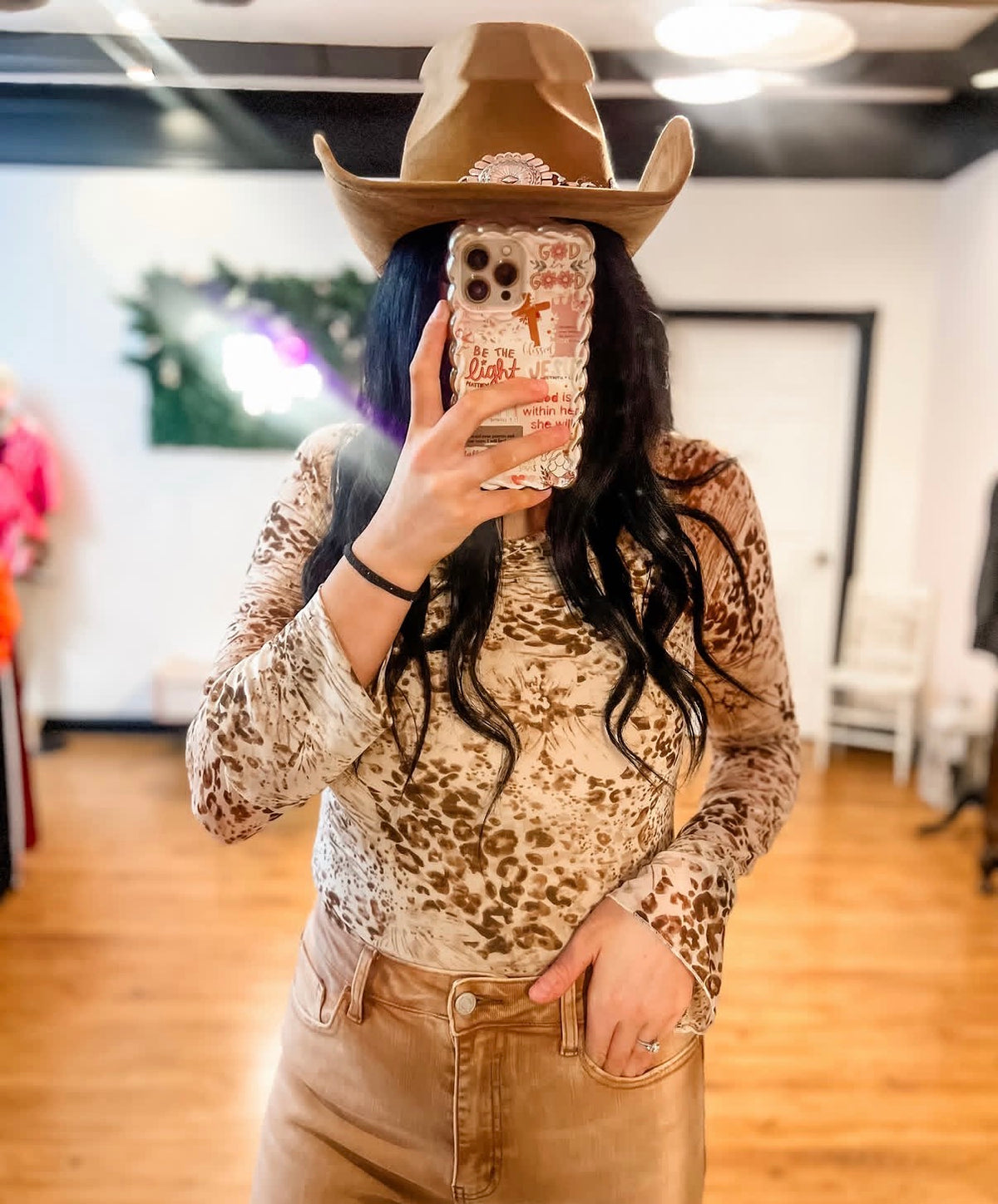 Floral Leopard Print Top