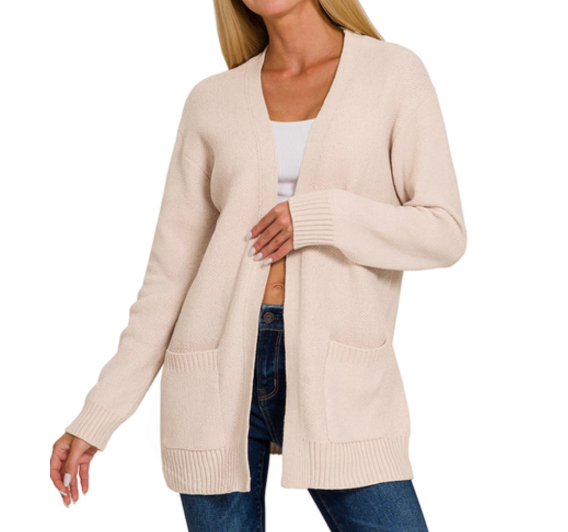 Cozy Vibes Sweater Cardigan, Beige