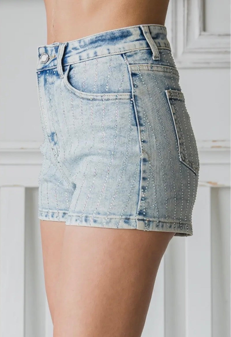 Into the Lights Rhinestone Shorts