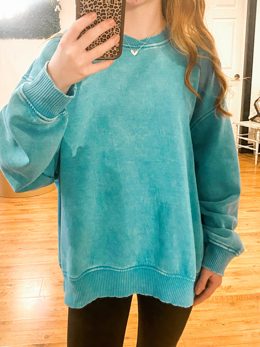 Cozy Comfort Sweatshirt, Aqua