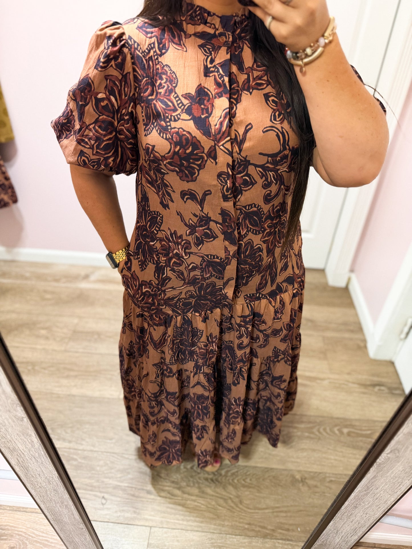 Country Drive Floral Maxi Dress