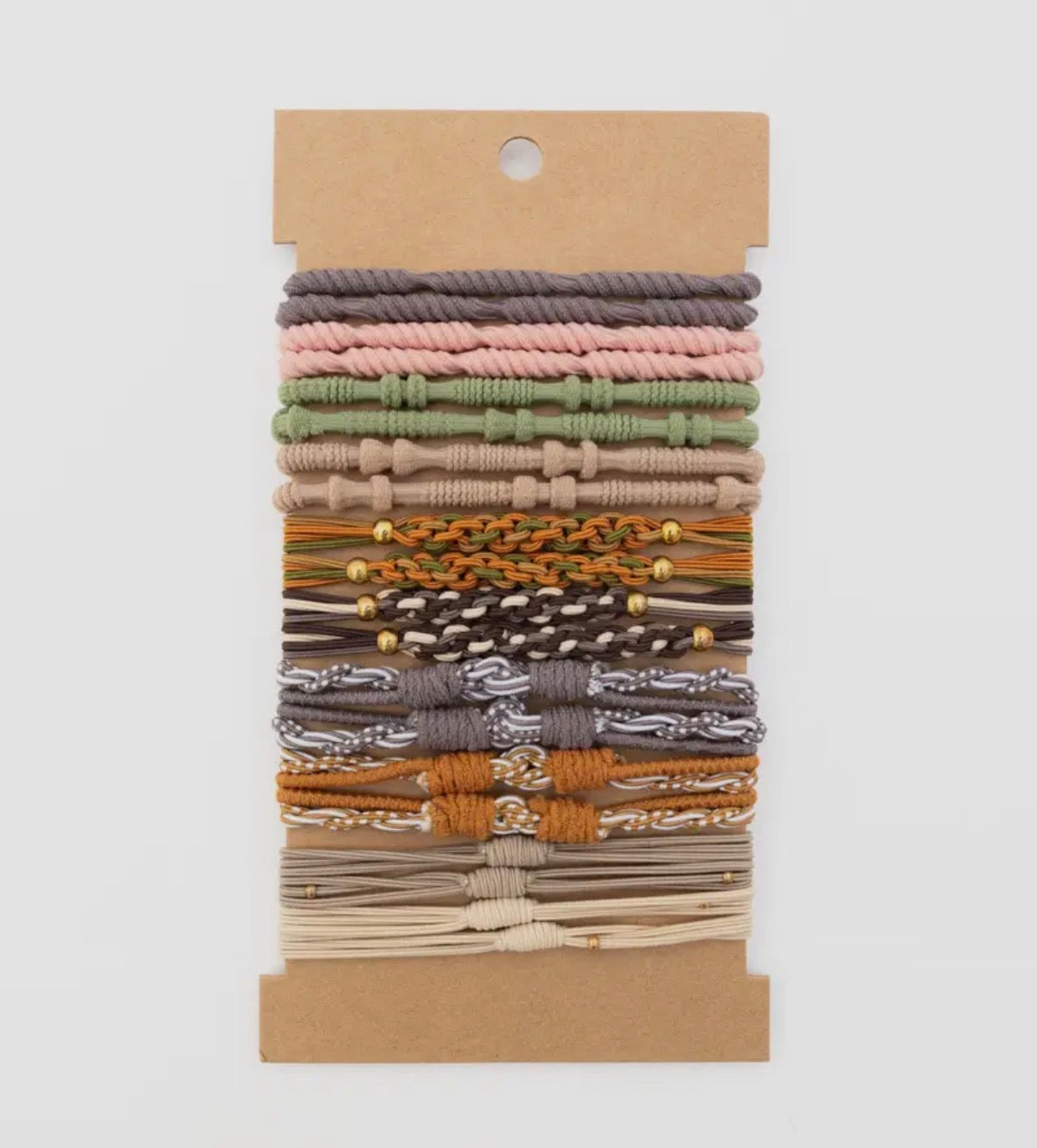 Boho Hair Tie Bracelet Set