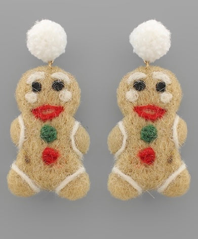 Gingerbread Man Earrings