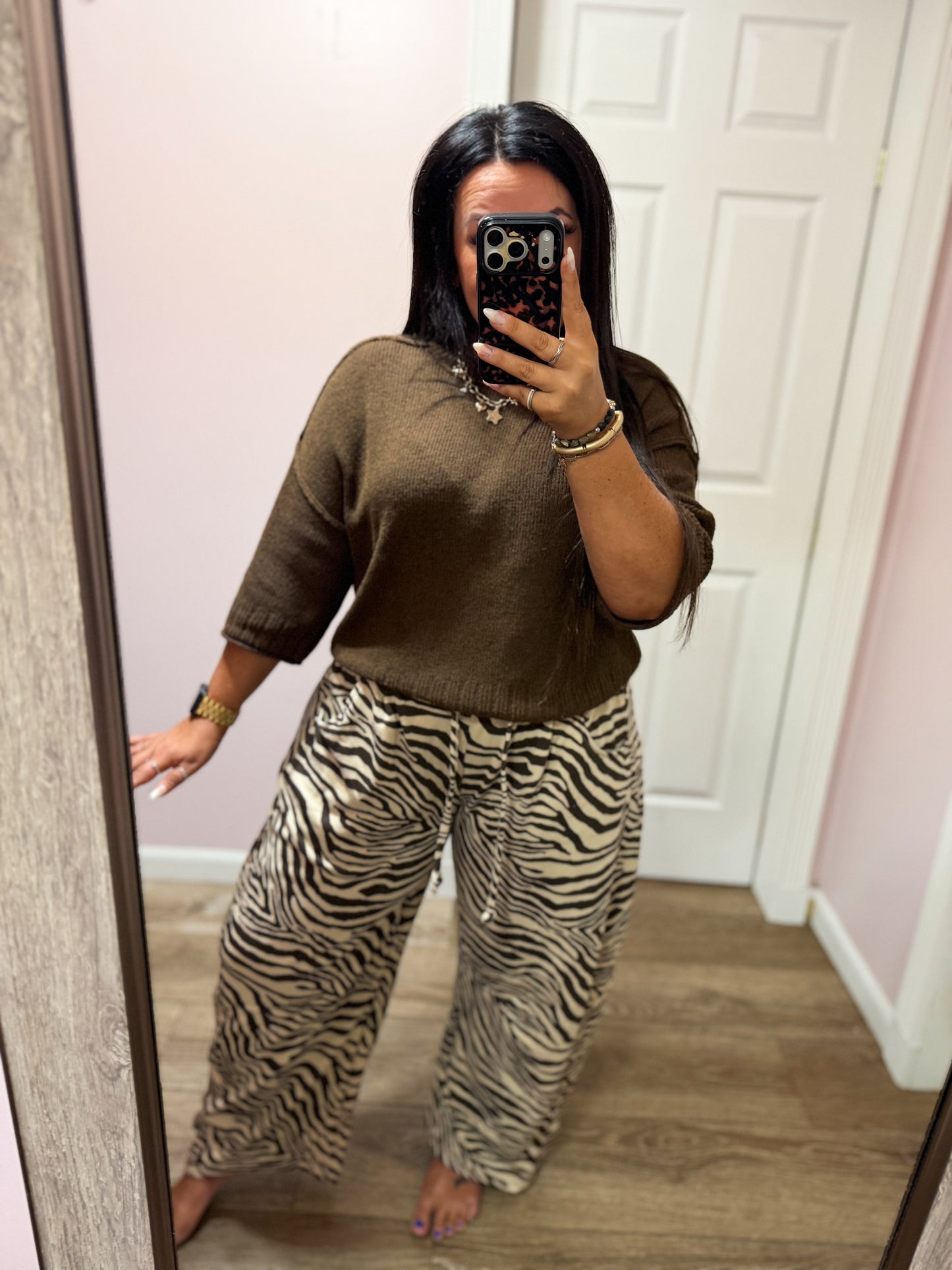 Last Minute Plans Zebra Print Pants