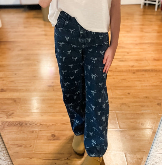 Just Right Bow Print Jean