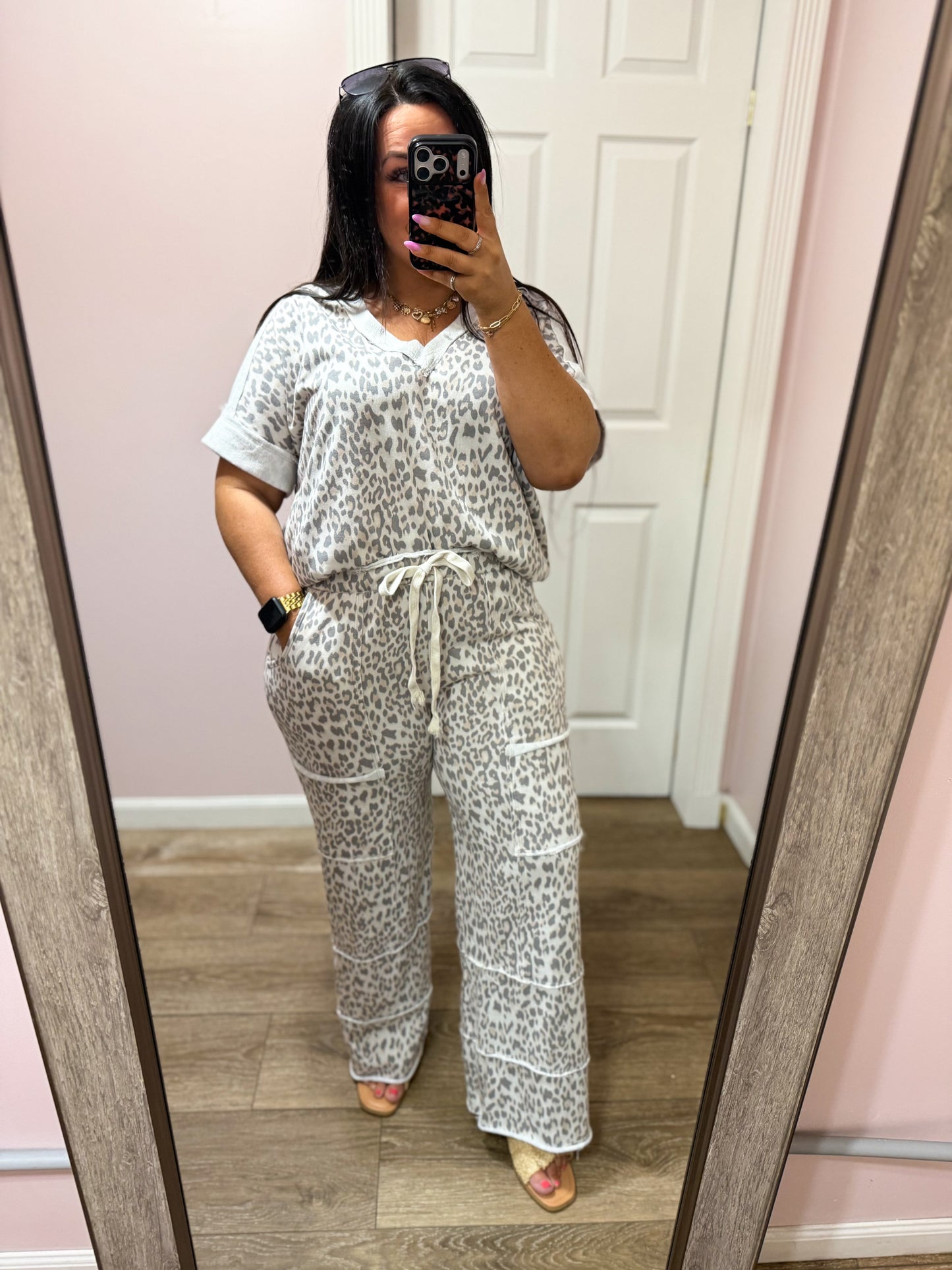 Paige Leopard V-Neck Top