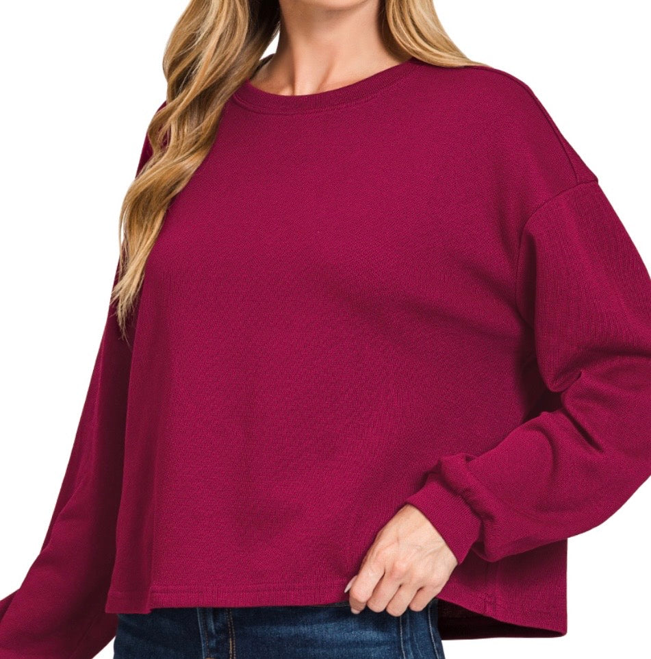 Kade Ribbed Two Piece Set, Burgundy