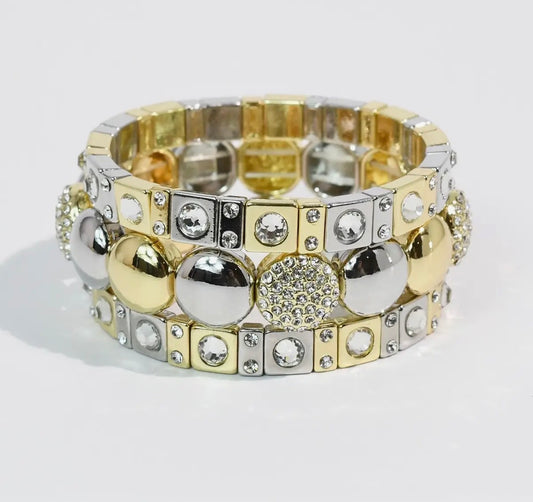Mixed Metal Stretch Bracelet
