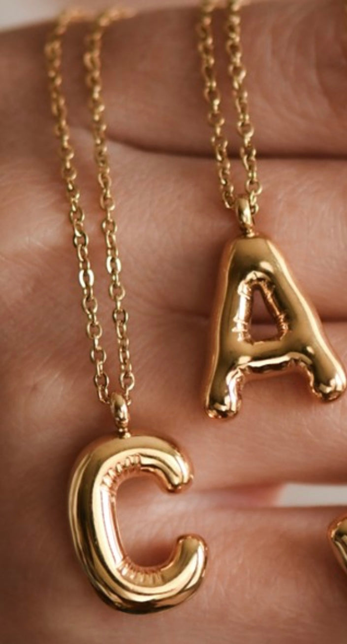 Bubble Initial Necklace