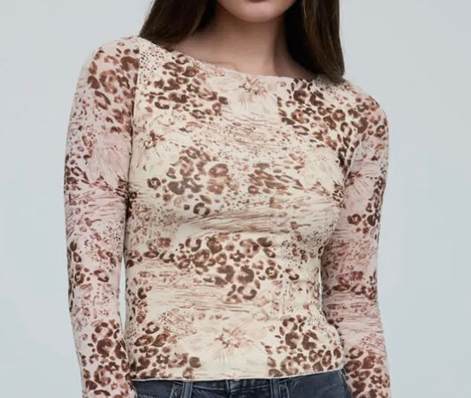 Floral Leopard Print Top