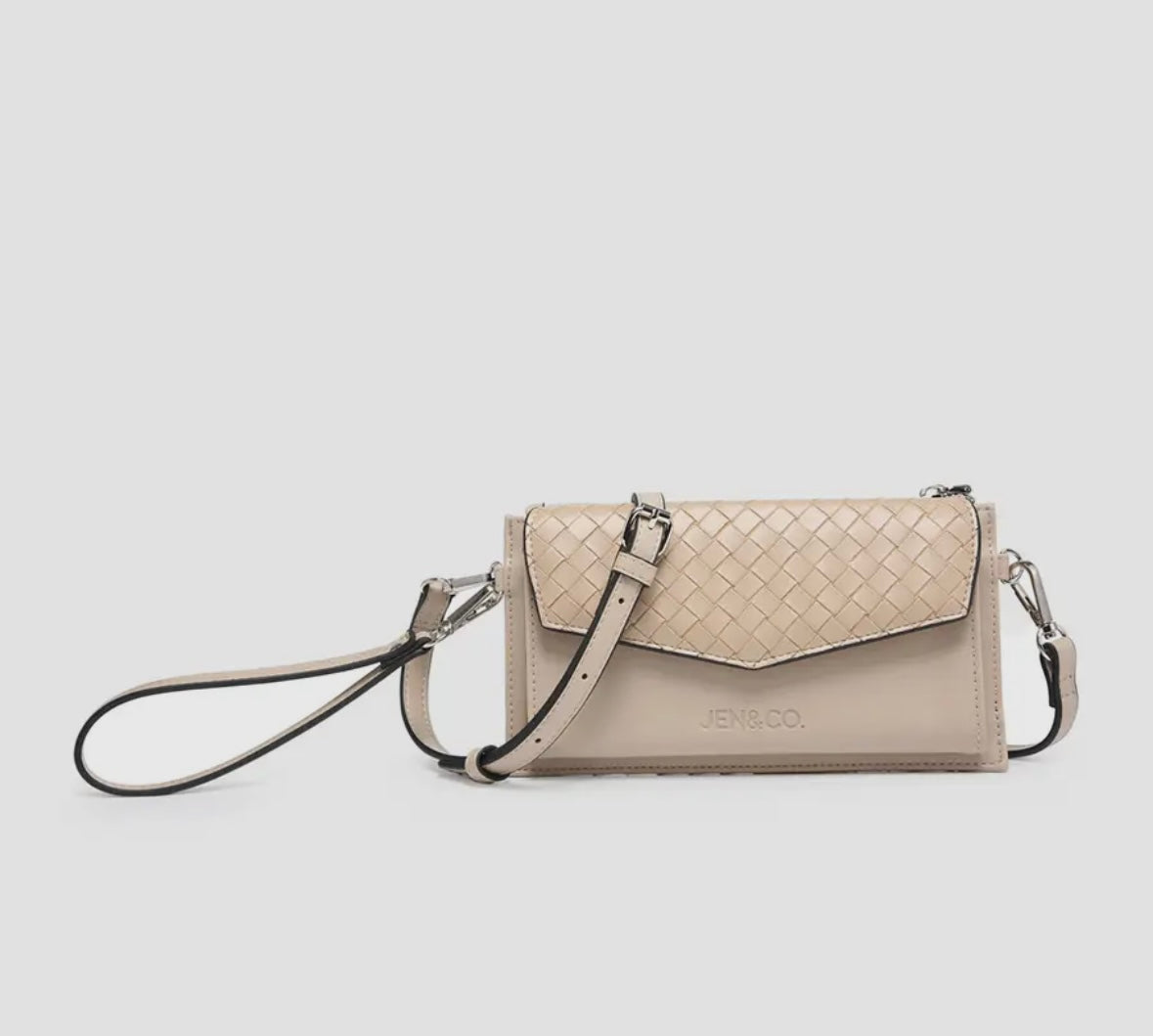 Elle Wallet Crossbody w/Woven Accents