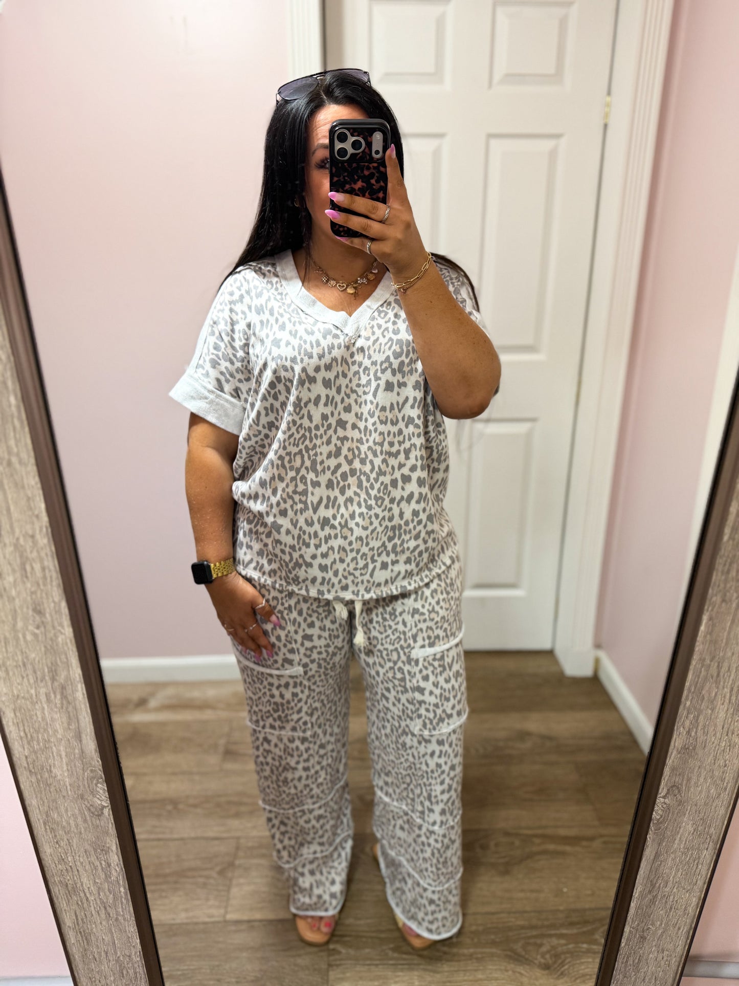 Paige Leopard V-Neck Top
