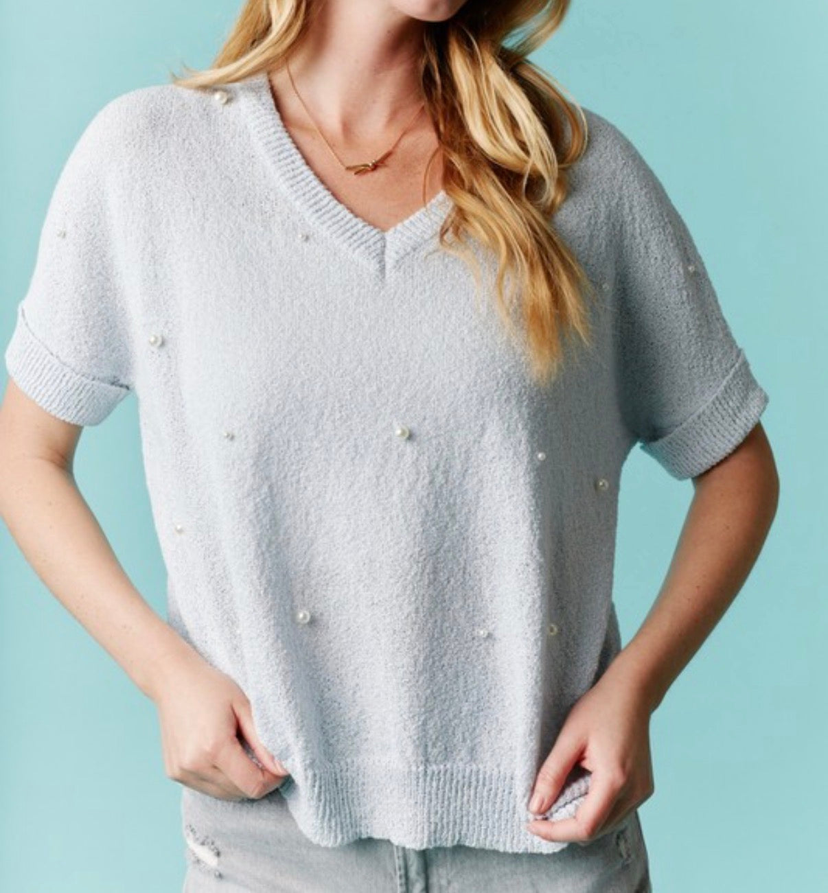 Ever So Sweet Pearl Sweater, Blue